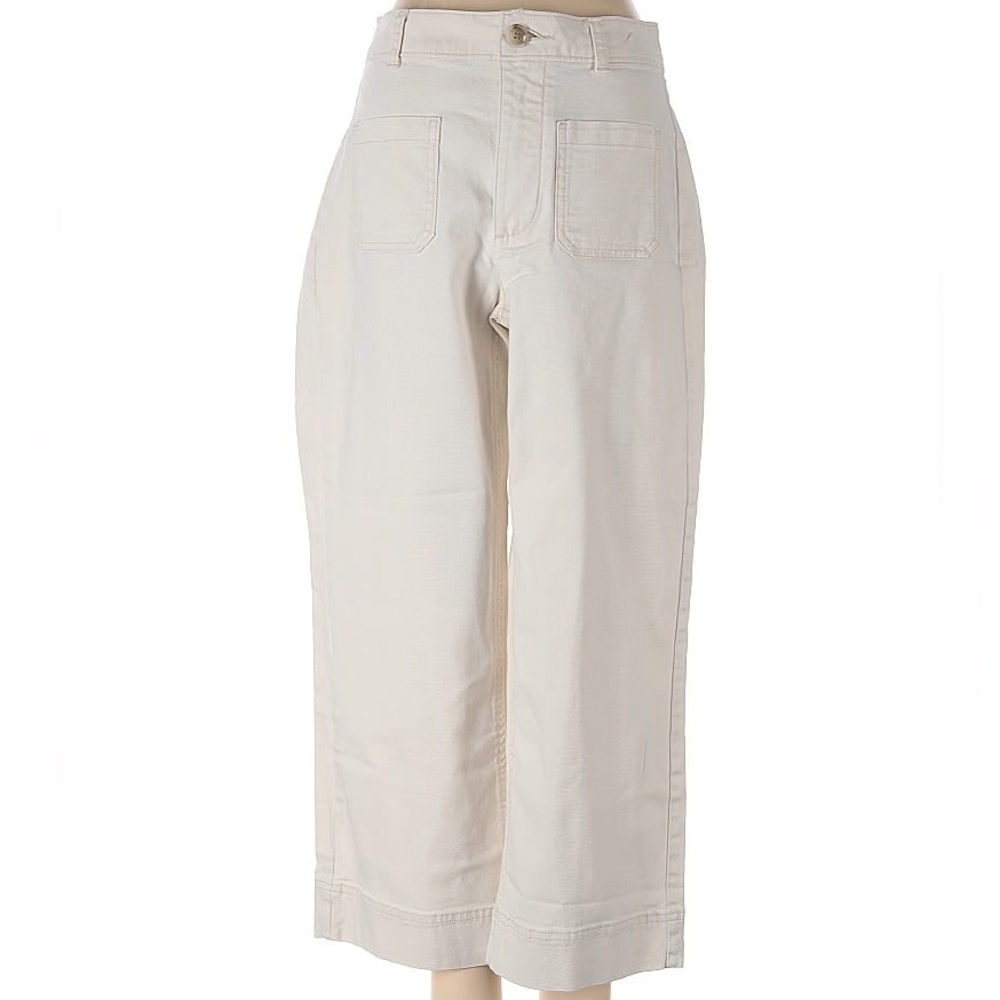 NWOT Old Navy Cream High-Waisted Crop Chino Wide-Leg Pants